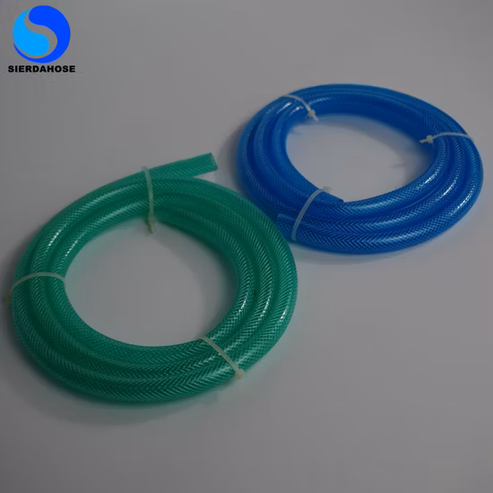 Mangueira de água reforçada trançada de fibra plástica de PVC flexível de 1/4"-3"/mangueira macia de irrigação