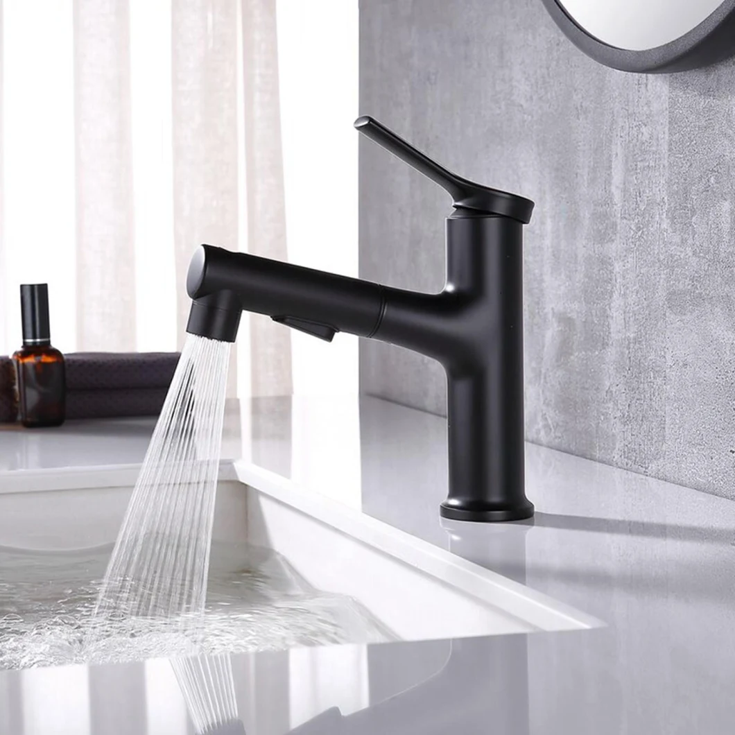 Online Good Selling Matte Black Flexible 3 Way Pre Rinse Hot and Cold Water Basin Mixer Bathroom Taps Product