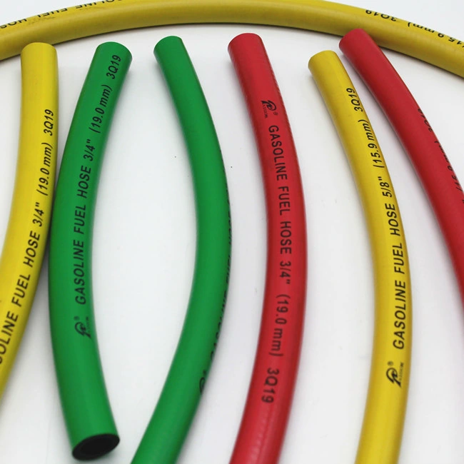 Flexible Gasoline Hose with Braided Fiber Reinforcement and One Way Steel Wire